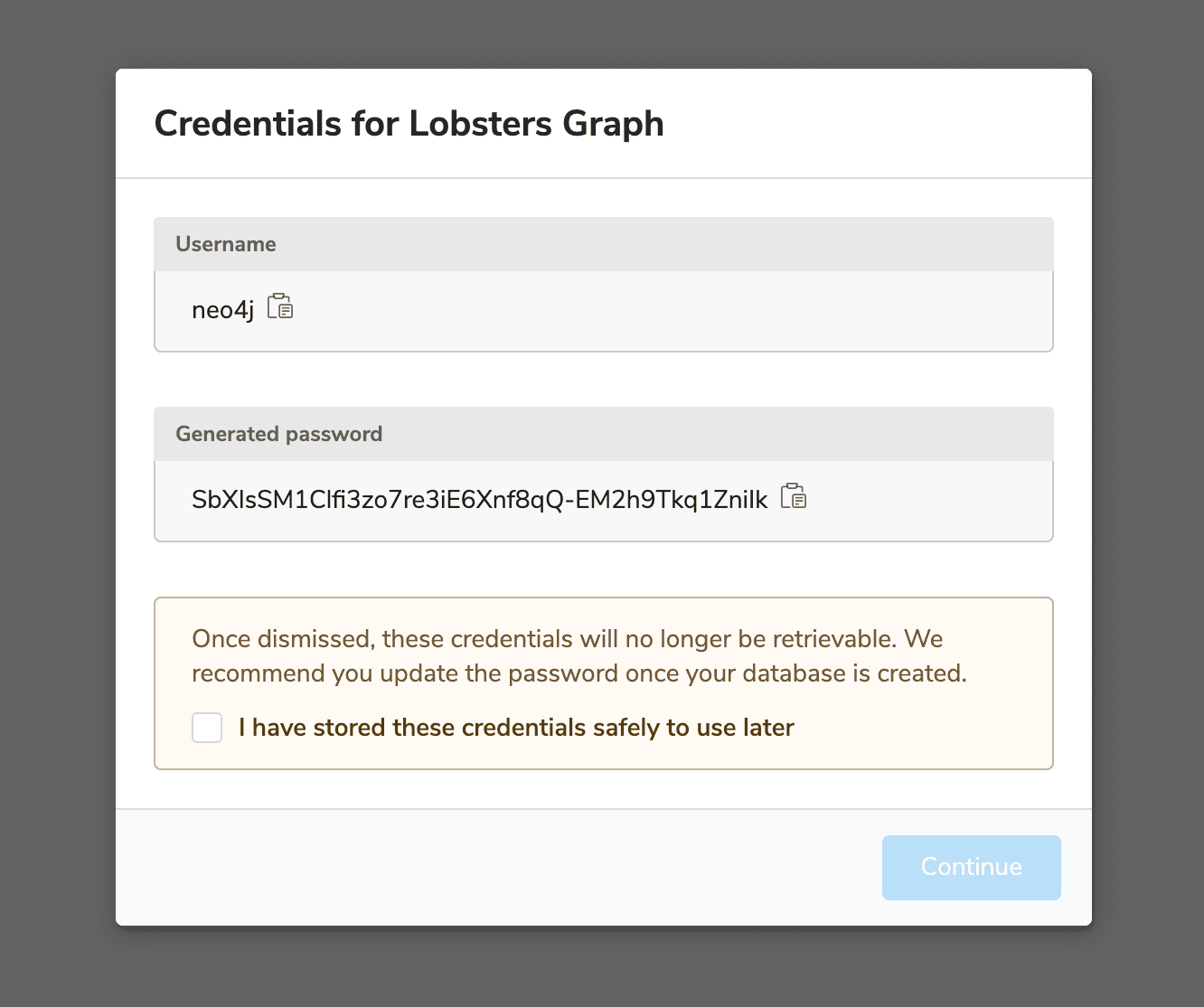 Be sure to save your password, you will need this later