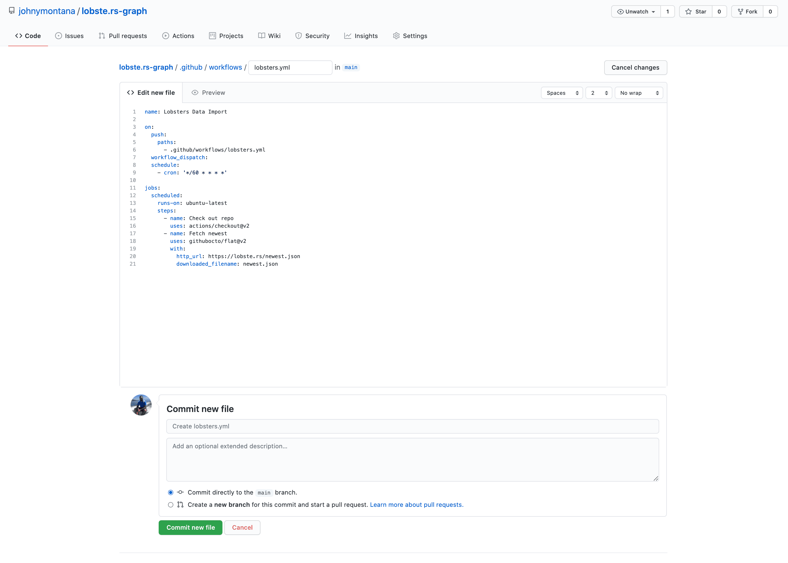 Creating a new GitHub repo