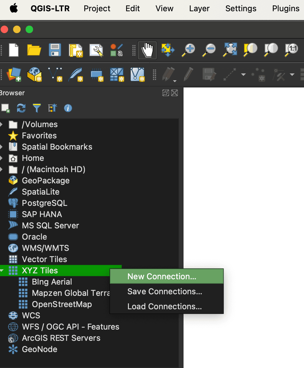 Adding a new tile server to QGIS