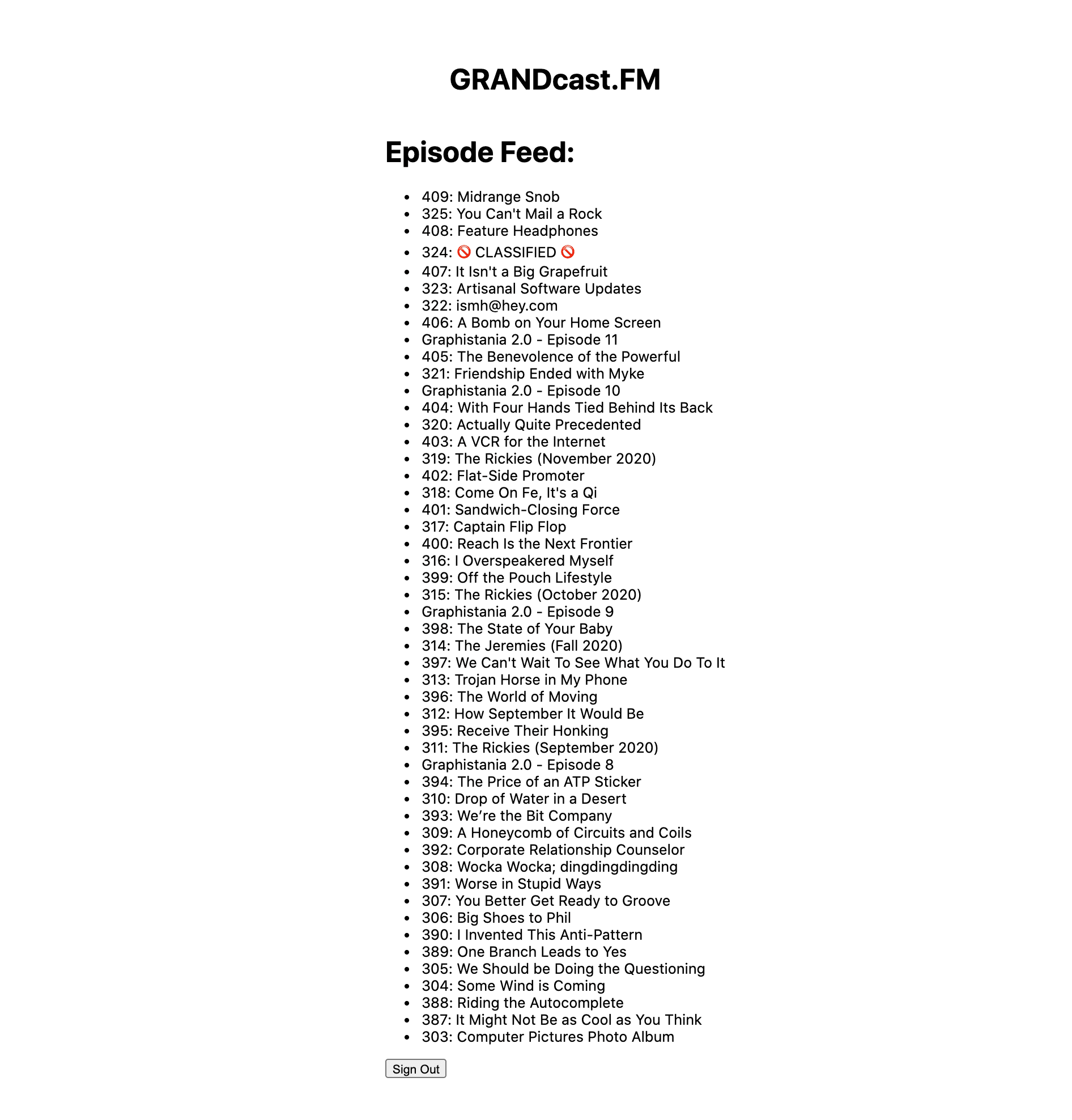 List of podcast episodes
