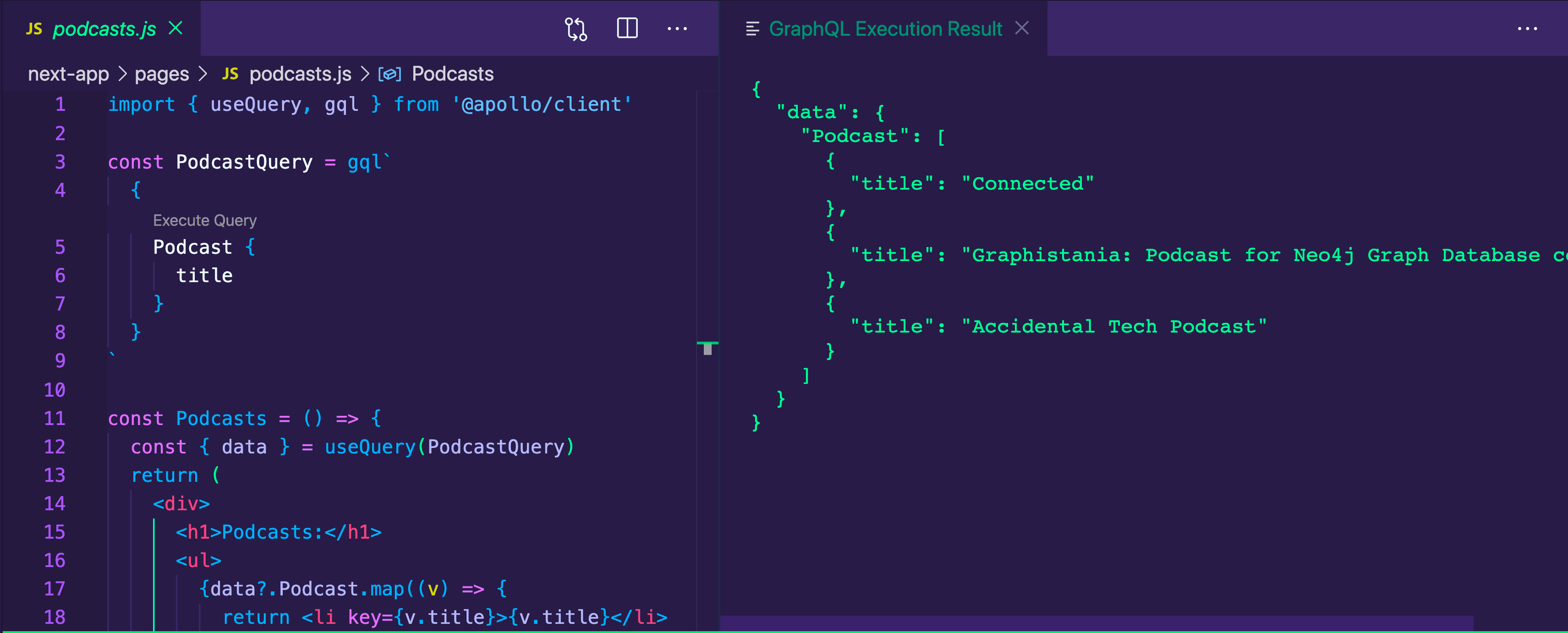 GraphQL VS Code extension