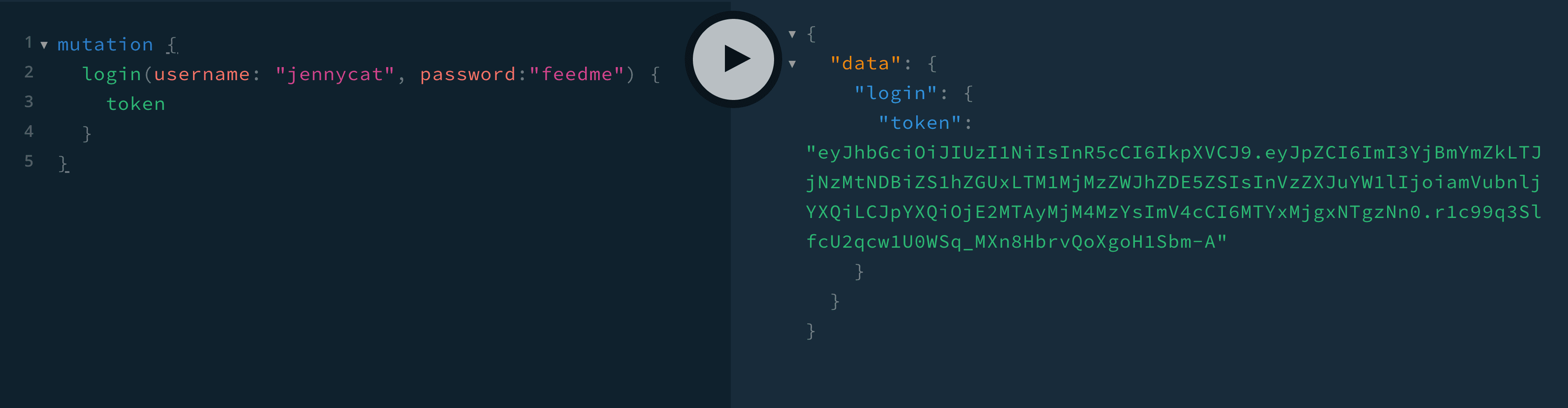 Logging in using GraphQL