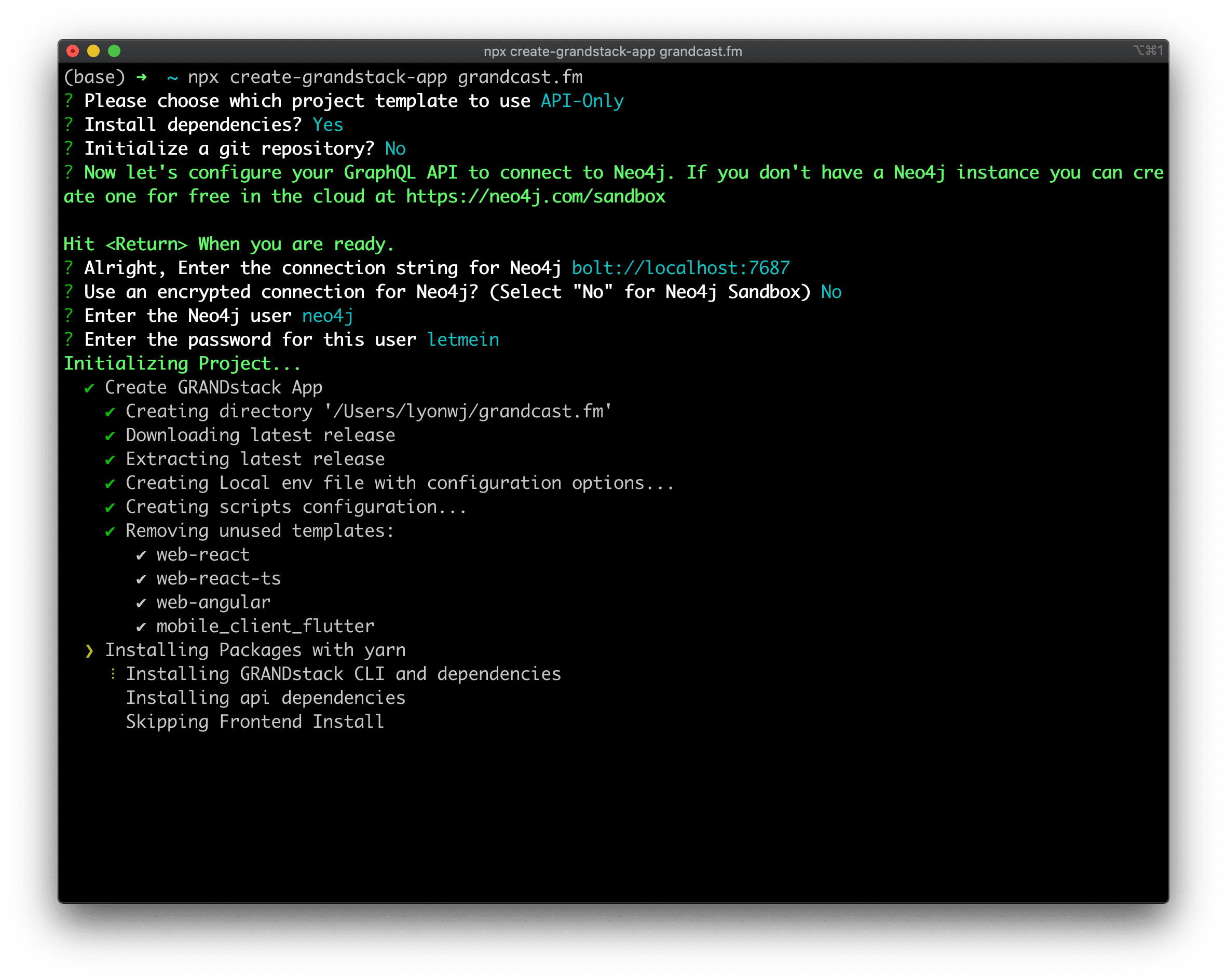 create-grandstack-app CLI