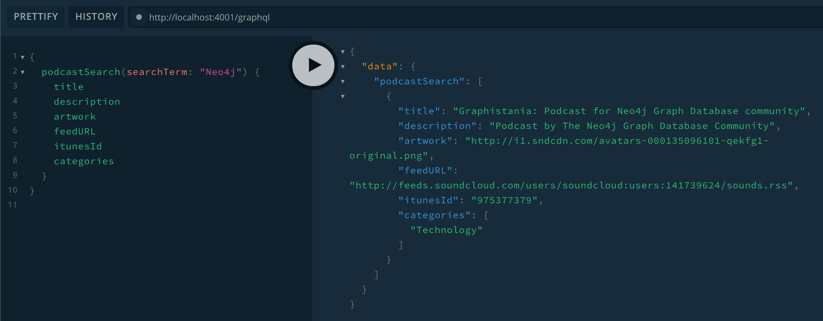 Querying the GraphQL endpoint with GraphQL Playground