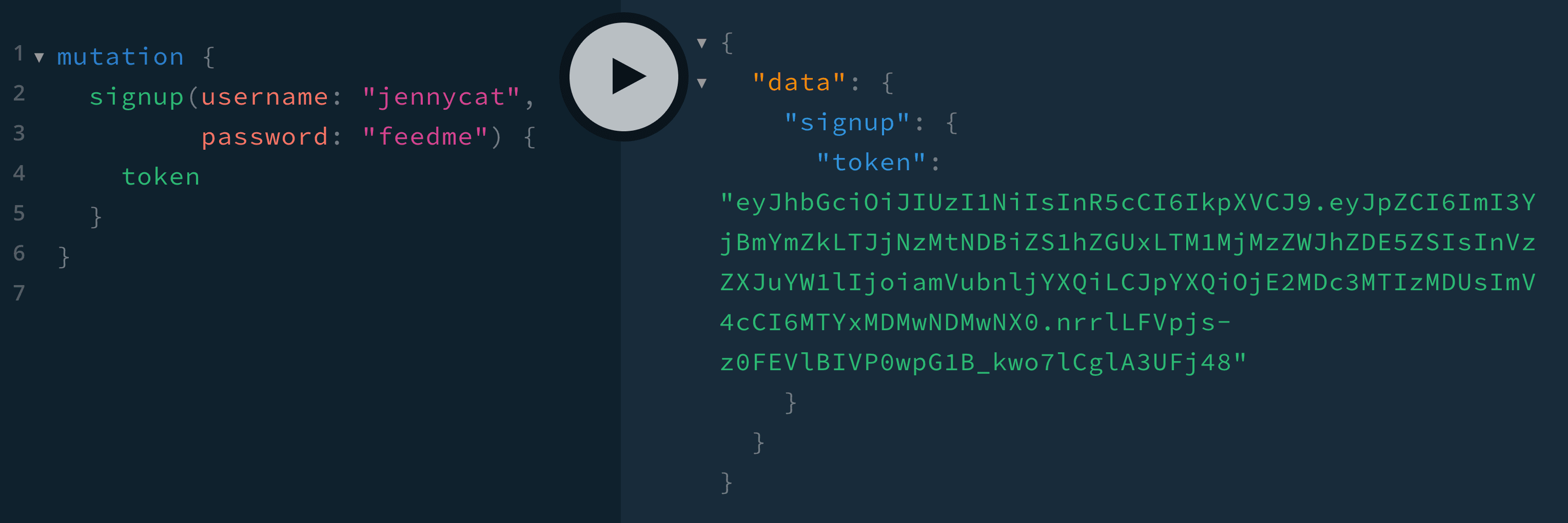 GraphQL mutation for user sign up