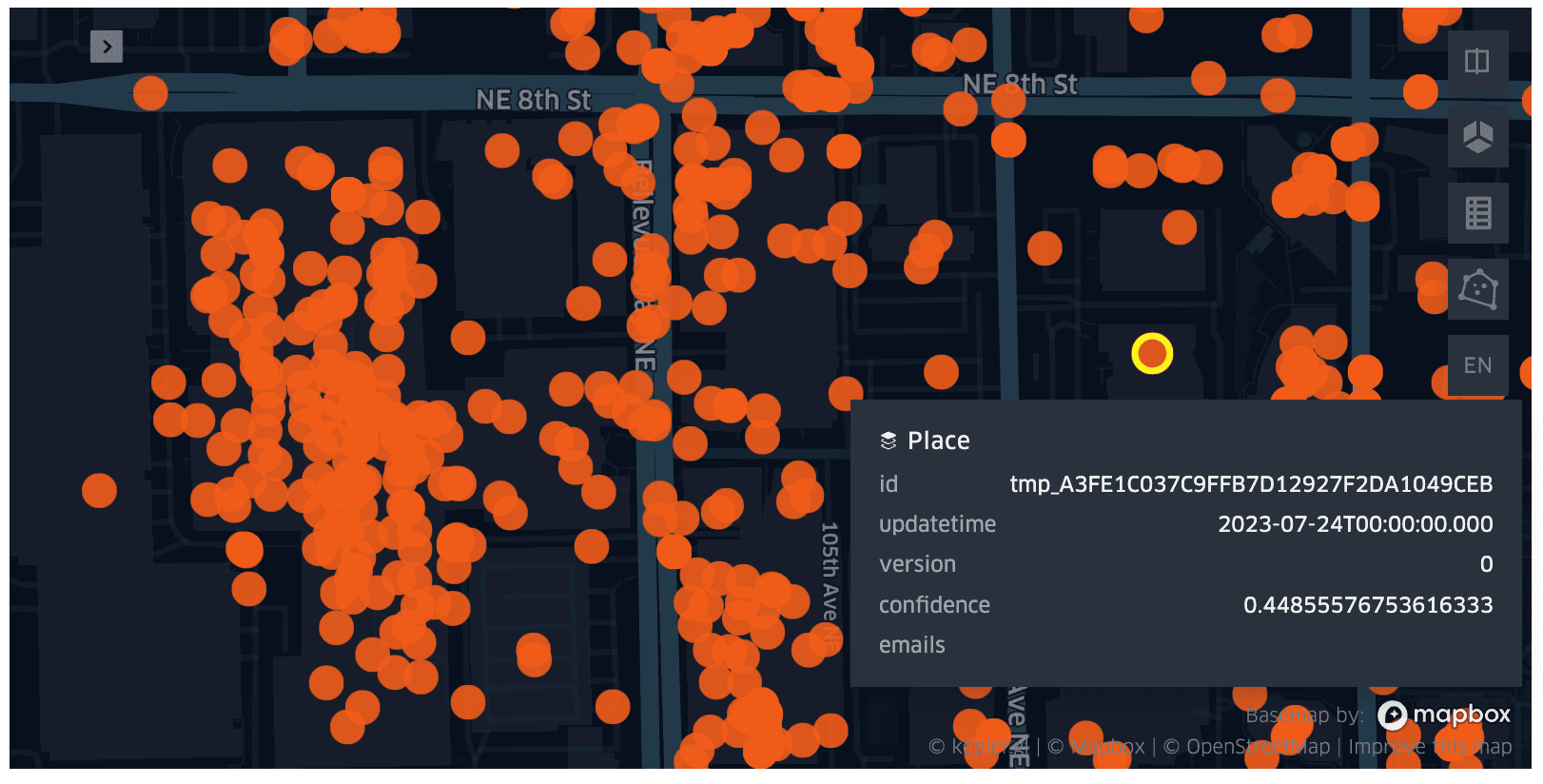 Overture places with Kepler