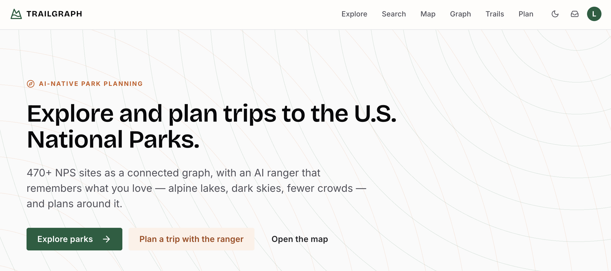 TrailGraph.app landing page